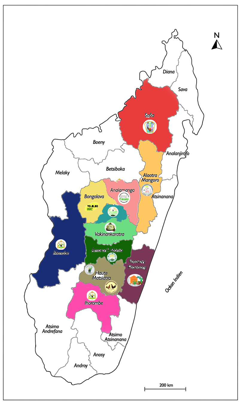 Carte des OP membres FIFATA